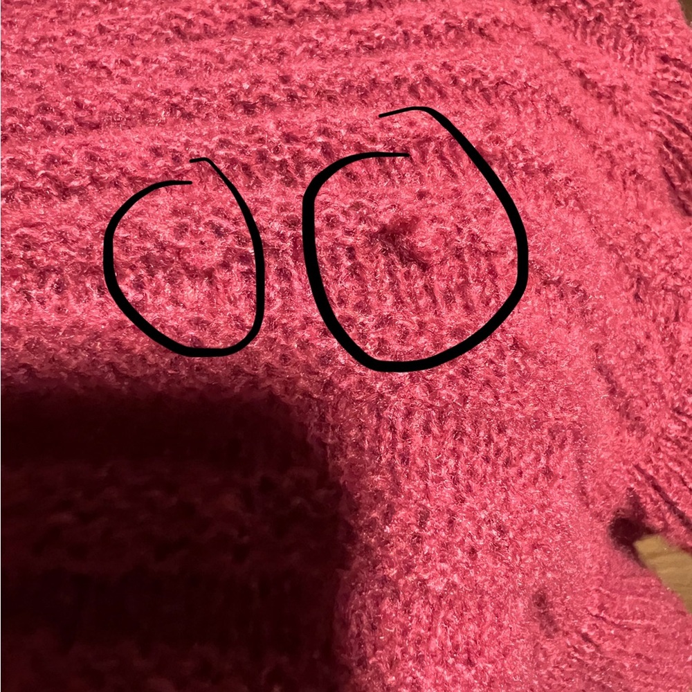 Mud Pie Ruffle Shoulder Raspberry Pink Sweater - Picture 6 of 7
